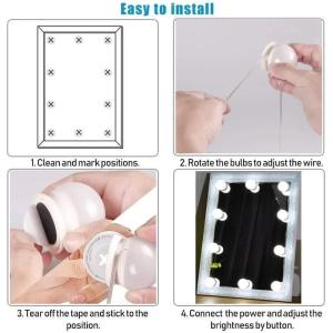 Rechargeable LED Vanity Mirror – Portable Makeup Light with Dual White & Golden Lighting Modes (Pink)