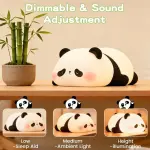 Adorable Lying Panda Night Light – Squishy Rechargeable Silicone Lamp with Timer & White Noise for Kids & Nursery